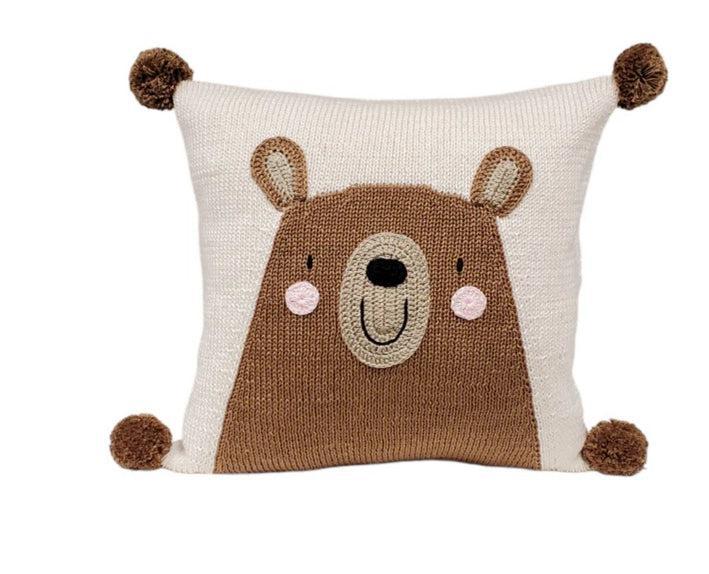 Hand Crocheted Baby & Kids Teddy Bear Pillow, Fair Trade