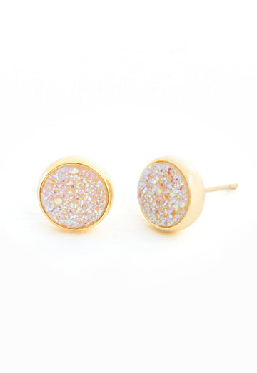 White Agate Gold Stud Earrings - Give Freedom & Hope to Women!
