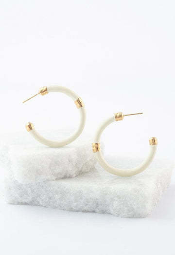 Hope Hoop Earrings in Ivory, Gives Freedom to exploited women!
