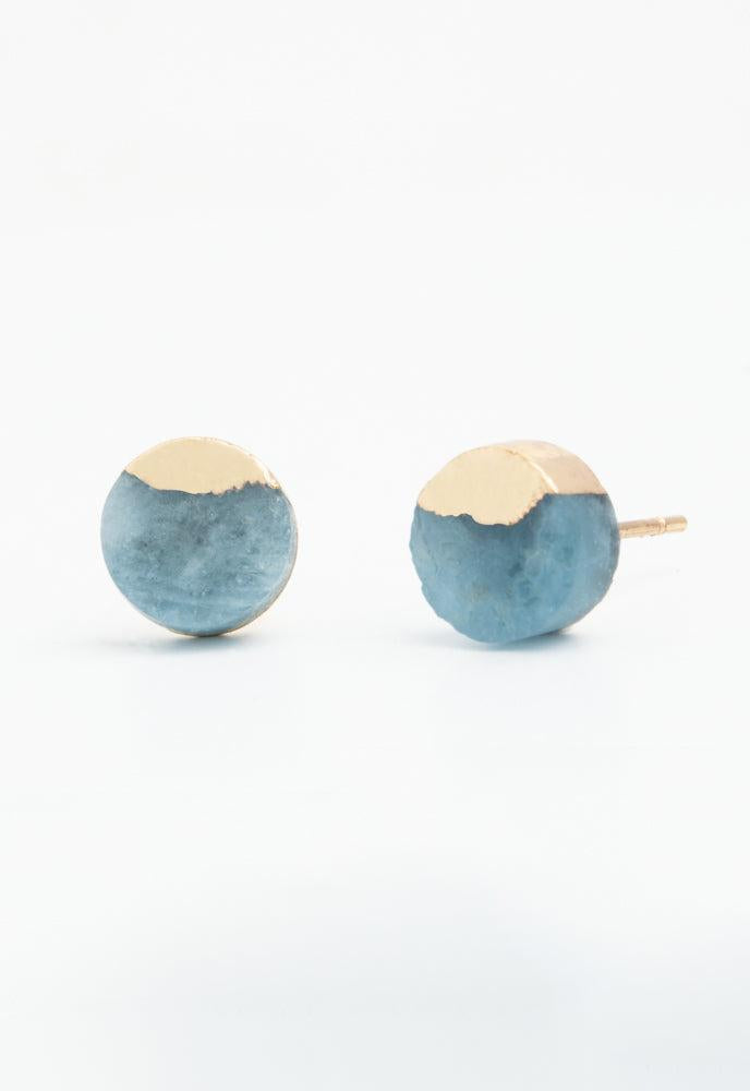 Gold and Apatite Horizon Stud Earrings, Gives Freedom to Women!