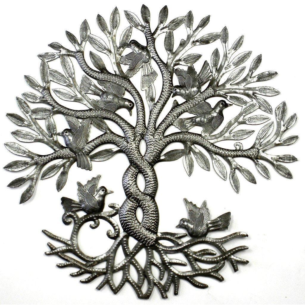Entwined 24" Tree of Life Wall Art made from Steel Drums, Fair Trade, Haiti
