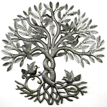 Entwined 24" Tree of Life Wall Art made from Steel Drums, Fair Trade, Haiti