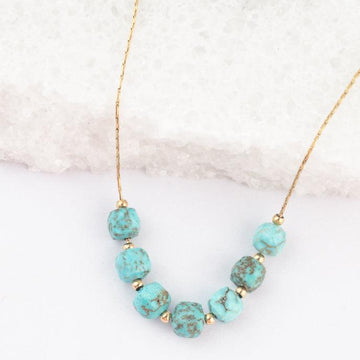 Emperor Turquoise Colored Stone Necklace, Gives Freedom to women!