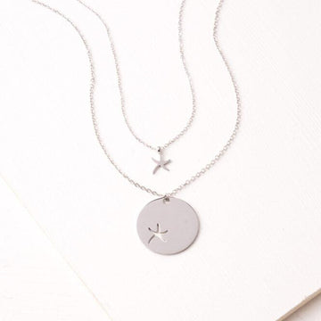 Silver Starfish Pendant Necklace Set - Give Hope & Freedom To Women!