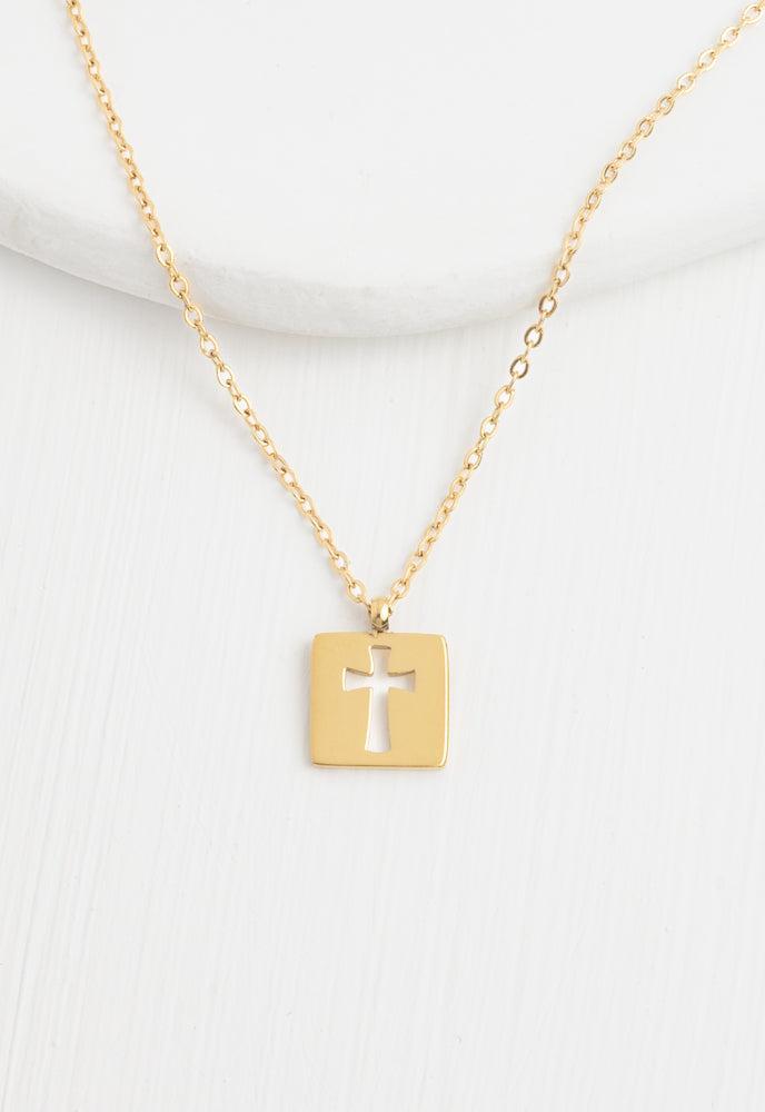Gold Cross Cutout Necklace, Give Freedom to Women!