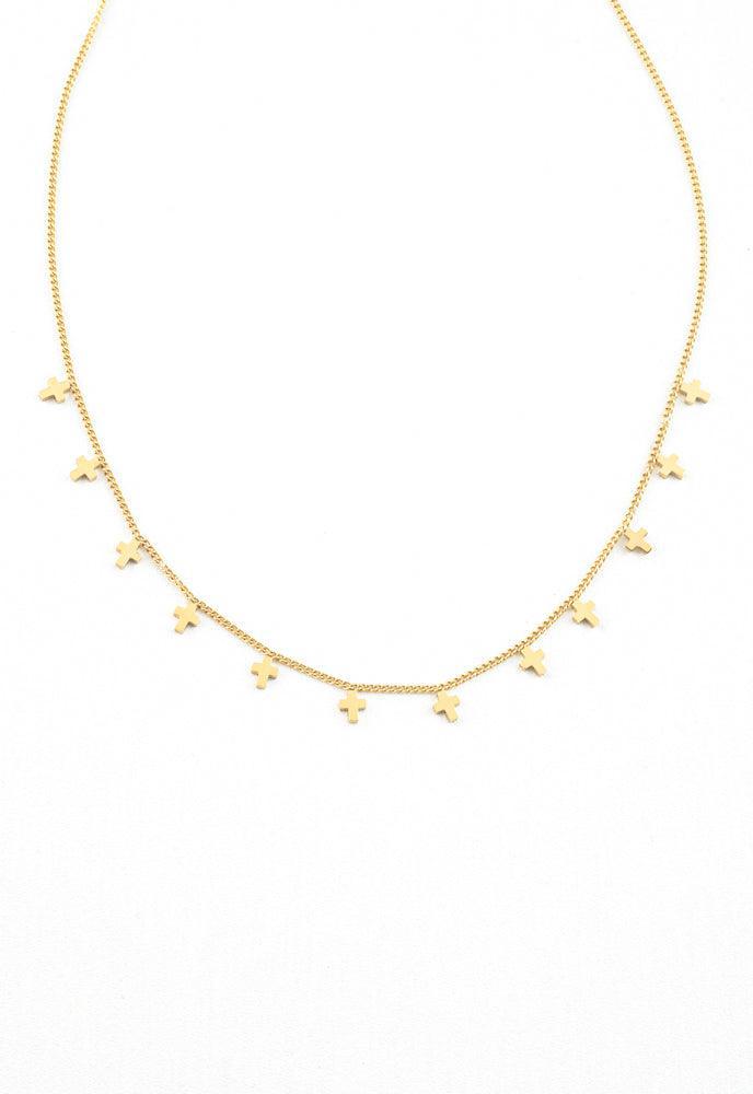 Multiple Cross Gold Necklace, Give Freedom to Women!