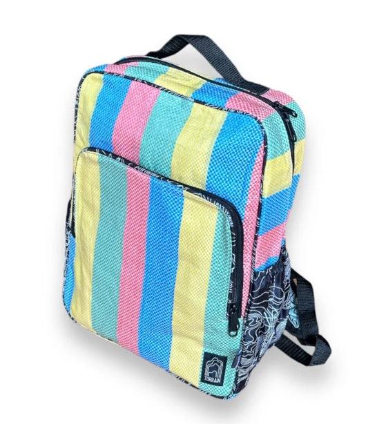Square Upcycled Backpack, Eco-Friendly, Sustainable