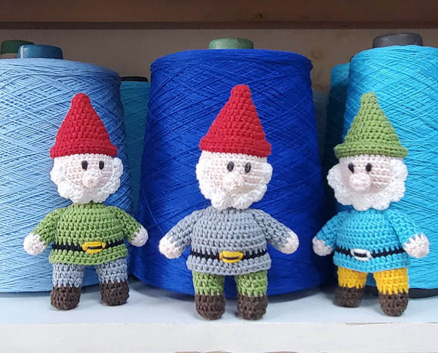 Set of 3 Hand Crochet Gnome Ornaments, Fair Trade from Armenia