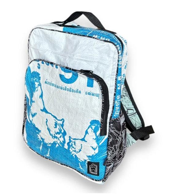 Square Upcycled Backpack, Eco-Friendly, Sustainable