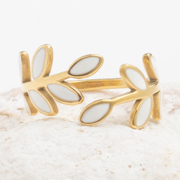 Gold Vine of Hope Ring in Ivory, Fair Trade, Give Freedom to Women!