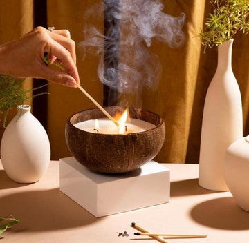 Soy Candle hand poured in Coconut Shell- Fair Trade and Sustainable