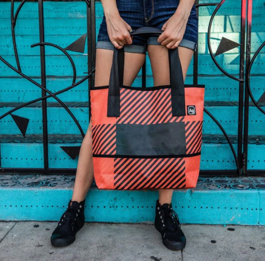 Recycled Billboard Banner Tote Bag, Large -  Made in the USA - Saves Landfill Space!