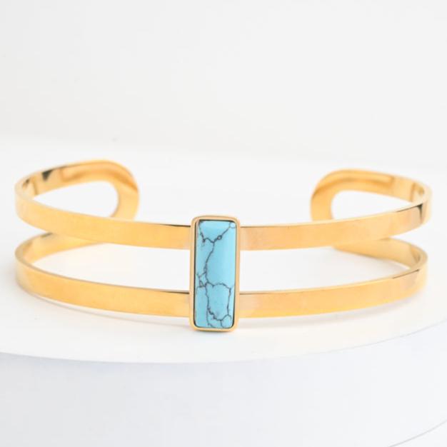 Turquoise and Gold Cuff Bracelet- Restore Hope To Women!