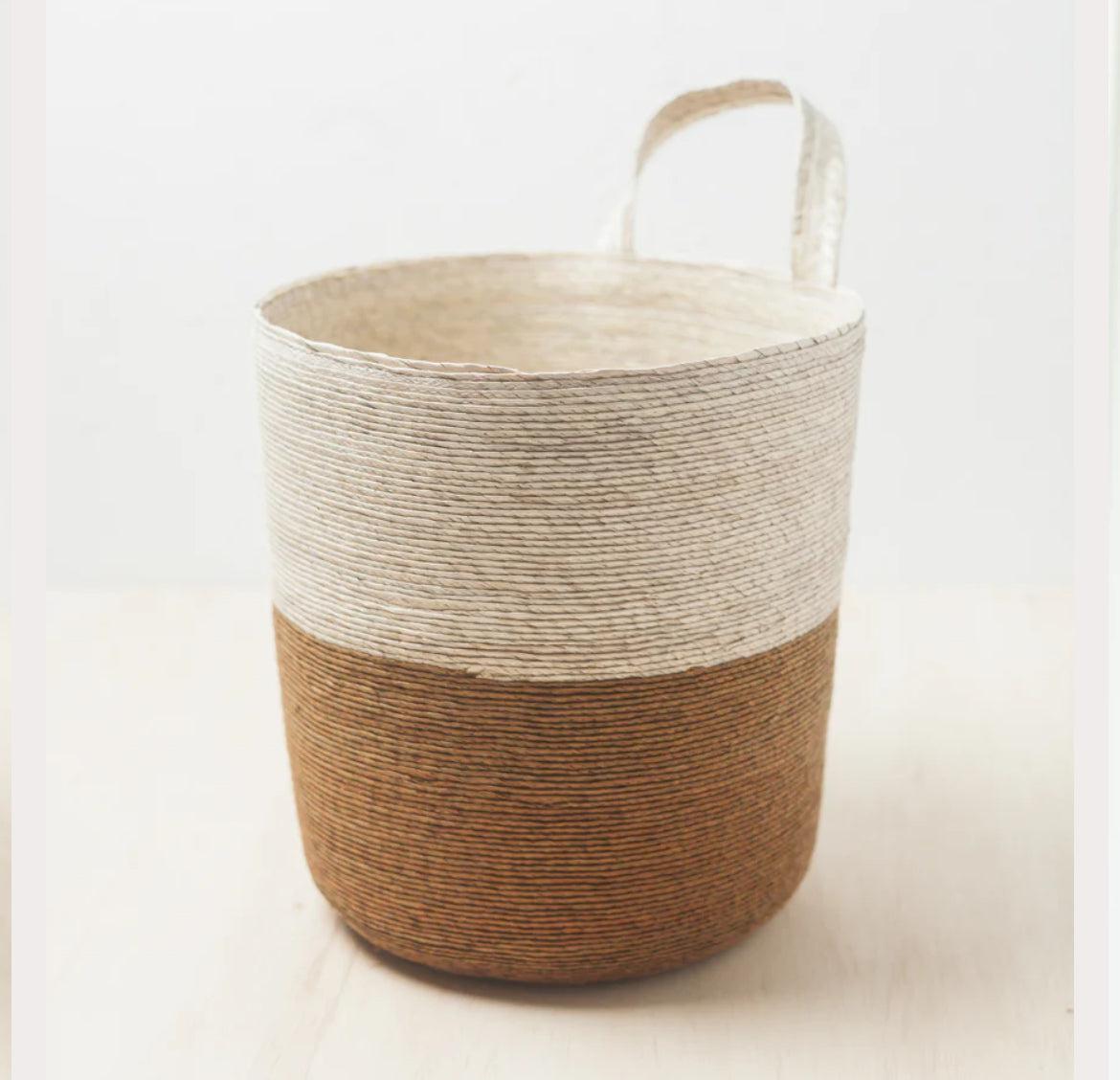Hanging Hand Woven Palm Basket, Mexico, Fair Trade