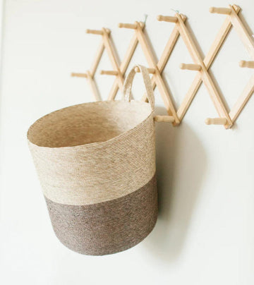 Hanging Hand Woven Palm Basket, Mexico, Fair Trade