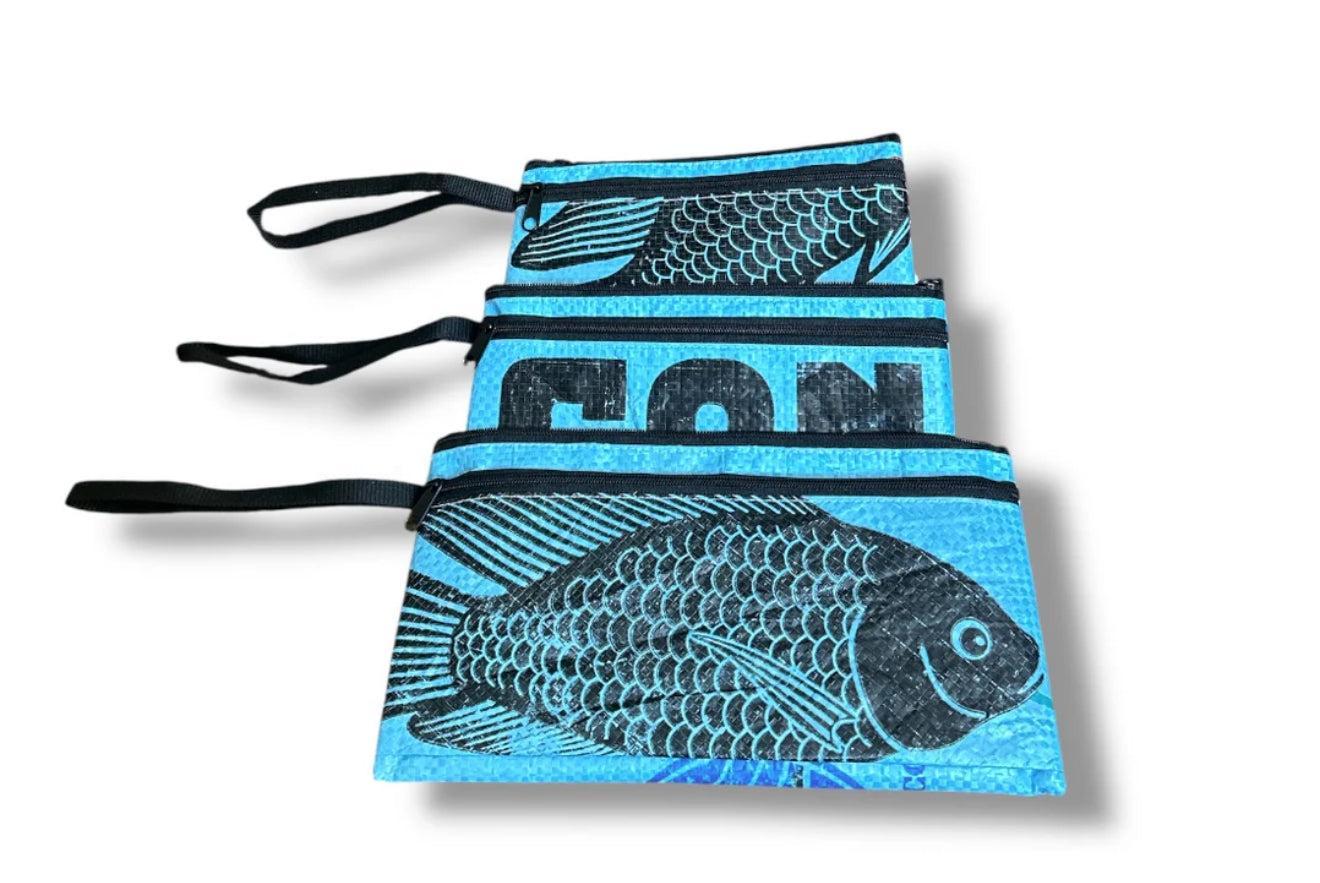 Nesting Upcycled Zip Pouch Cosmetic Bag Set, Sustainable, Saves Landfill Space