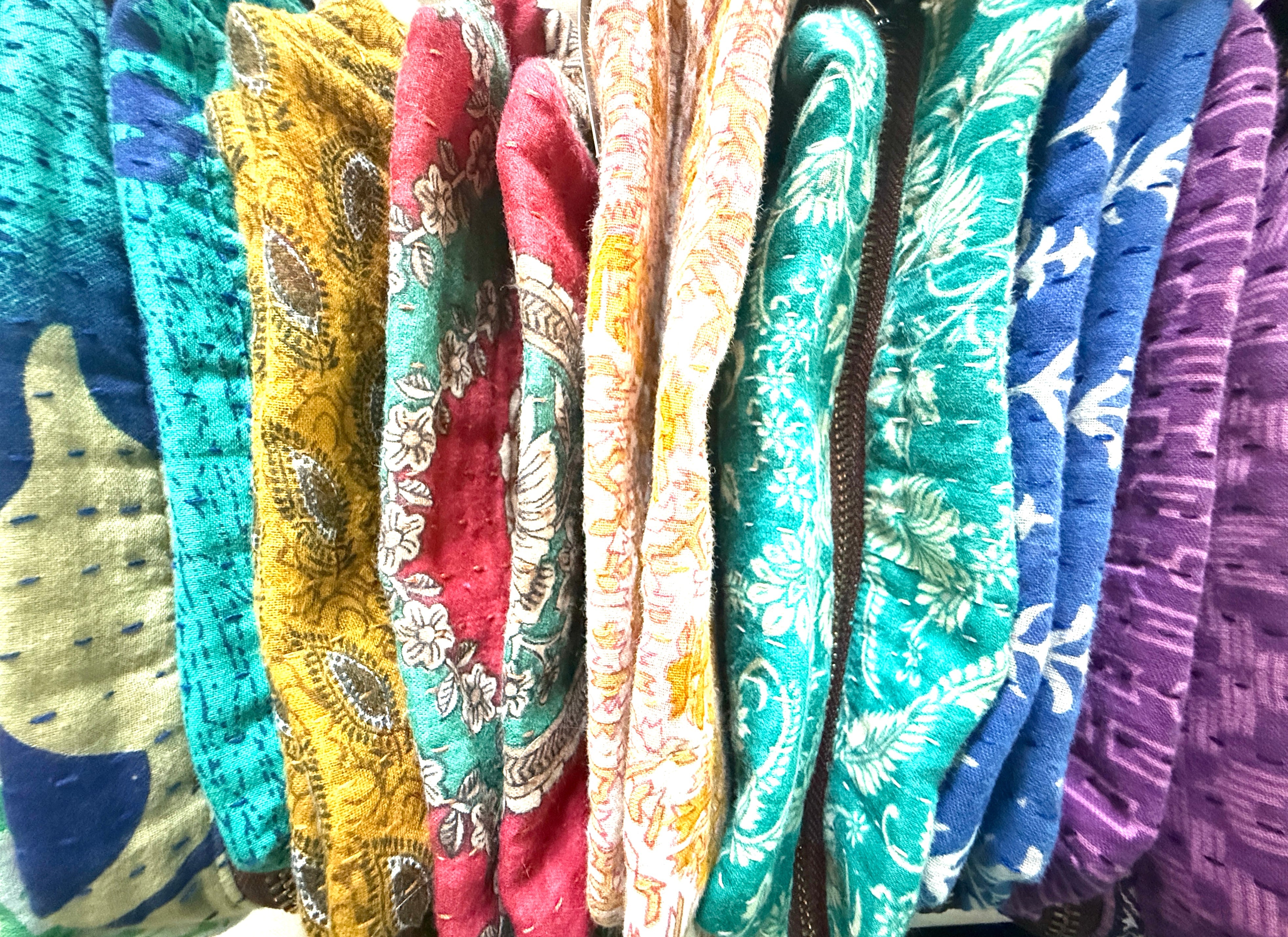 Upcycled Sari Cosmetic Bags - Handmade by Survivors