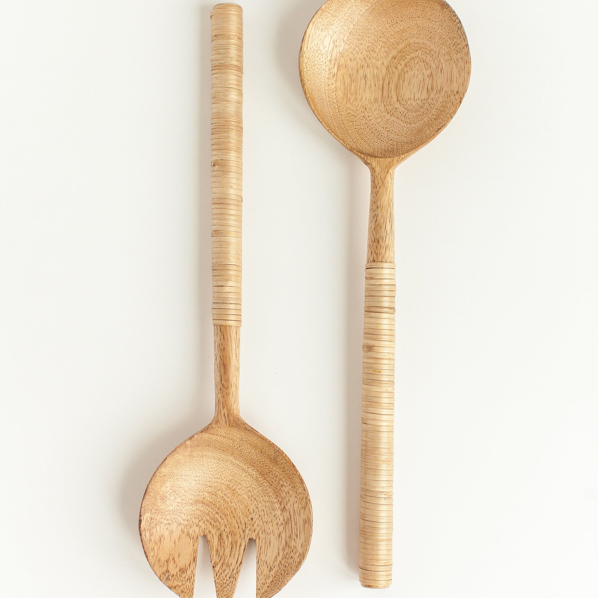Thin Woven Mango Wood Salad Servers, Fair Trade, Ethically Made, India