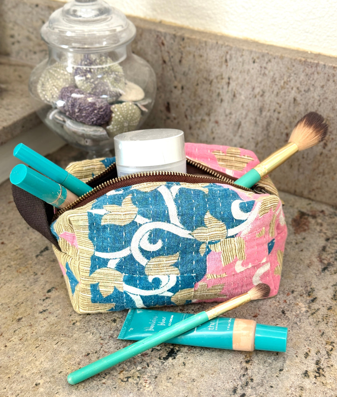 Upcycled Sari Cosmetic Bags - Handmade by Survivors