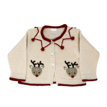 Hand-Knit Reindeer Christmas Cardigan, Baby & Toddler, Fair Trade, Armenia