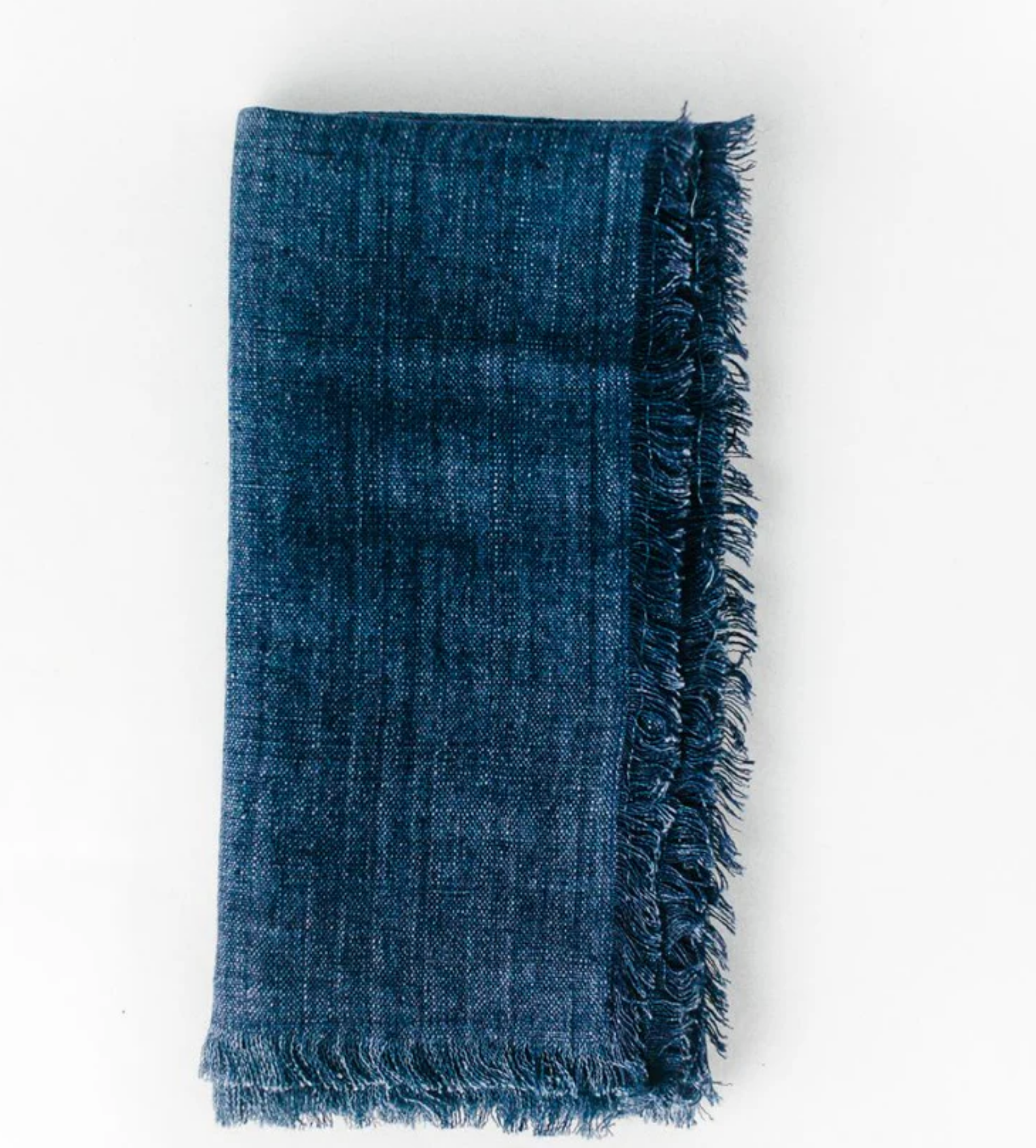 Set of 4 Hand Woven Stone Washed Linen Navy Dinner Napkins- Eco-Friendly, Fair Trade