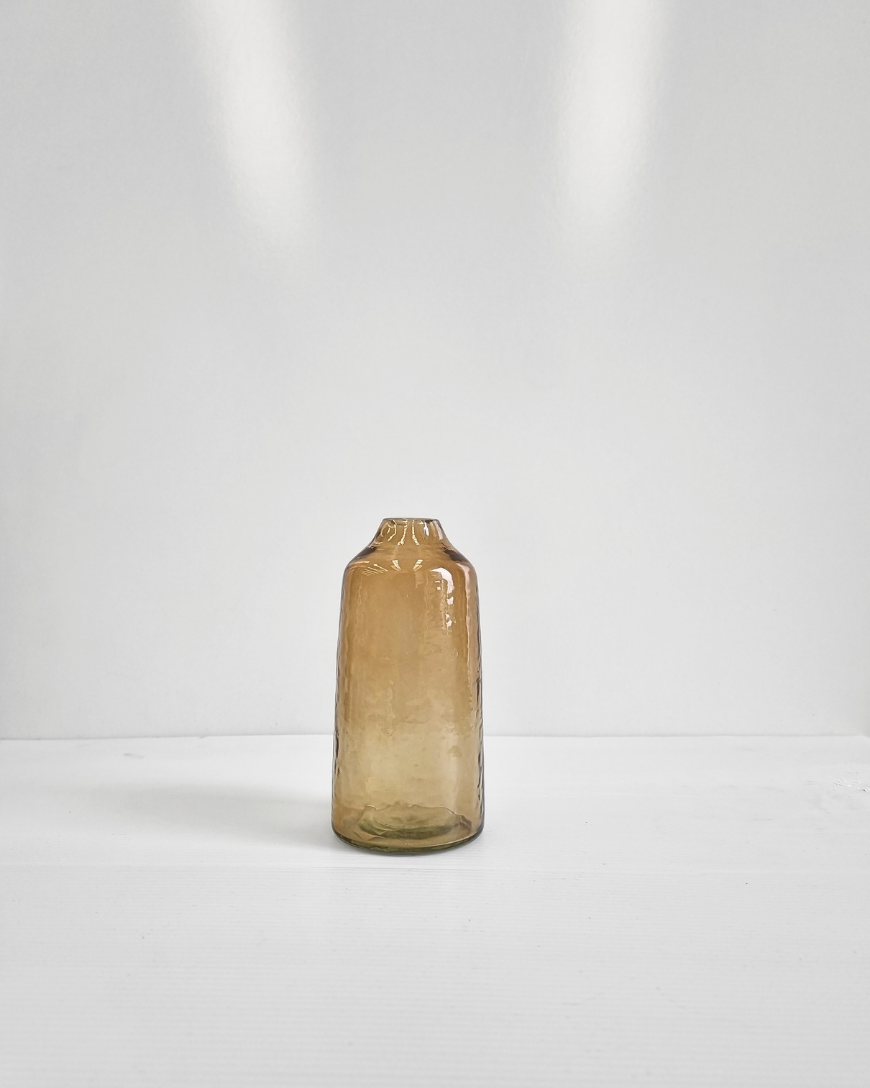 Large Handblown Glass Hammered Bud Vase, Fair Trade, India