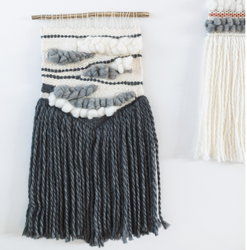 Handmade Woven Wall Hanging in Grey Tones - Helps Break the Cycle of Poverty!