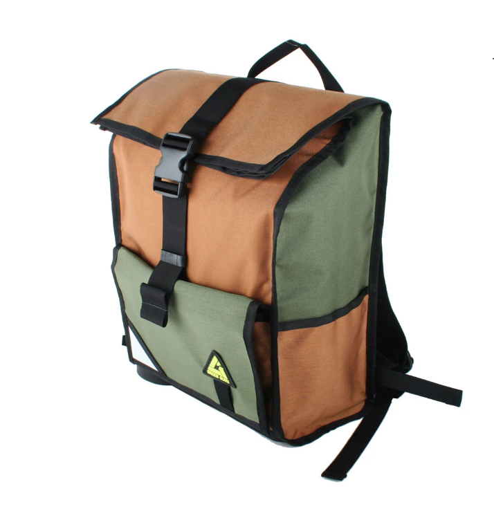 24" Upcycled Rolltop Reflective Backpack ( 3 colors) USA Made, Saves Landfill Space!