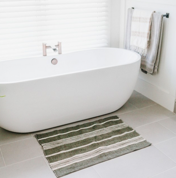 Ethiopian Cotton Bath Mats, Hand Woven, Fair Trade (Grey or Navy) Eco-Friendly