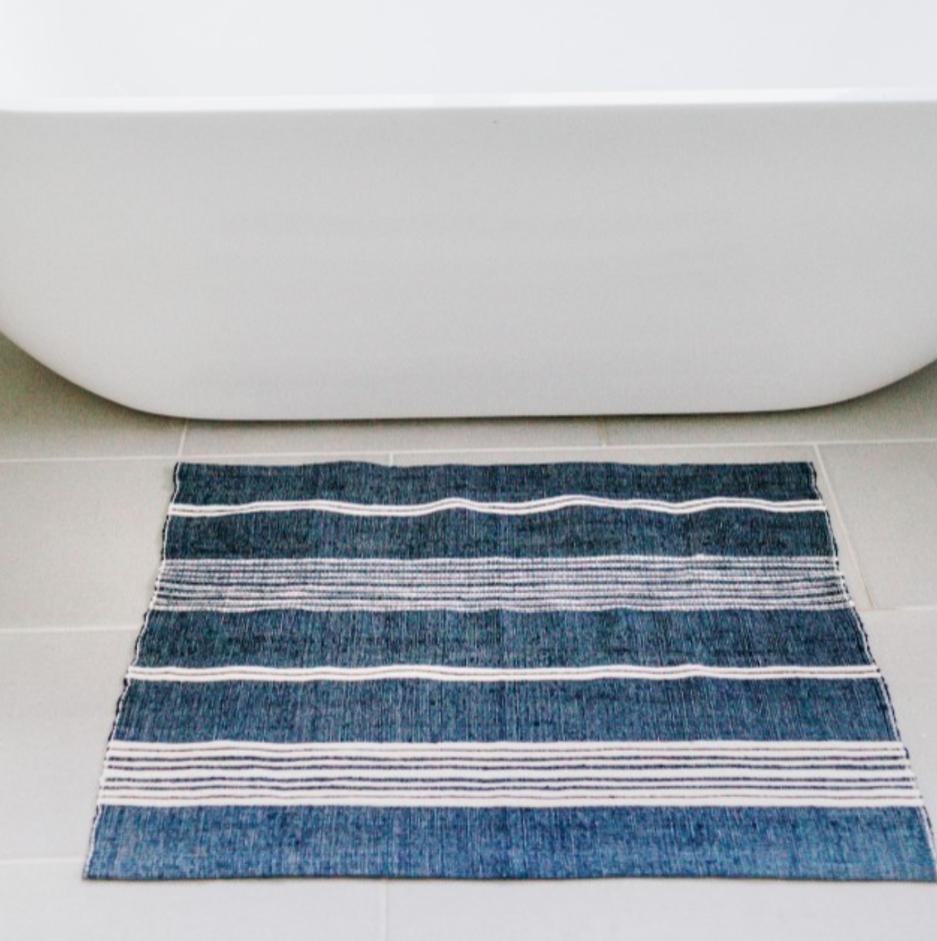Ethiopian Cotton Bath Mats, Hand Woven, Fair Trade (Grey or Navy) Eco-Friendly