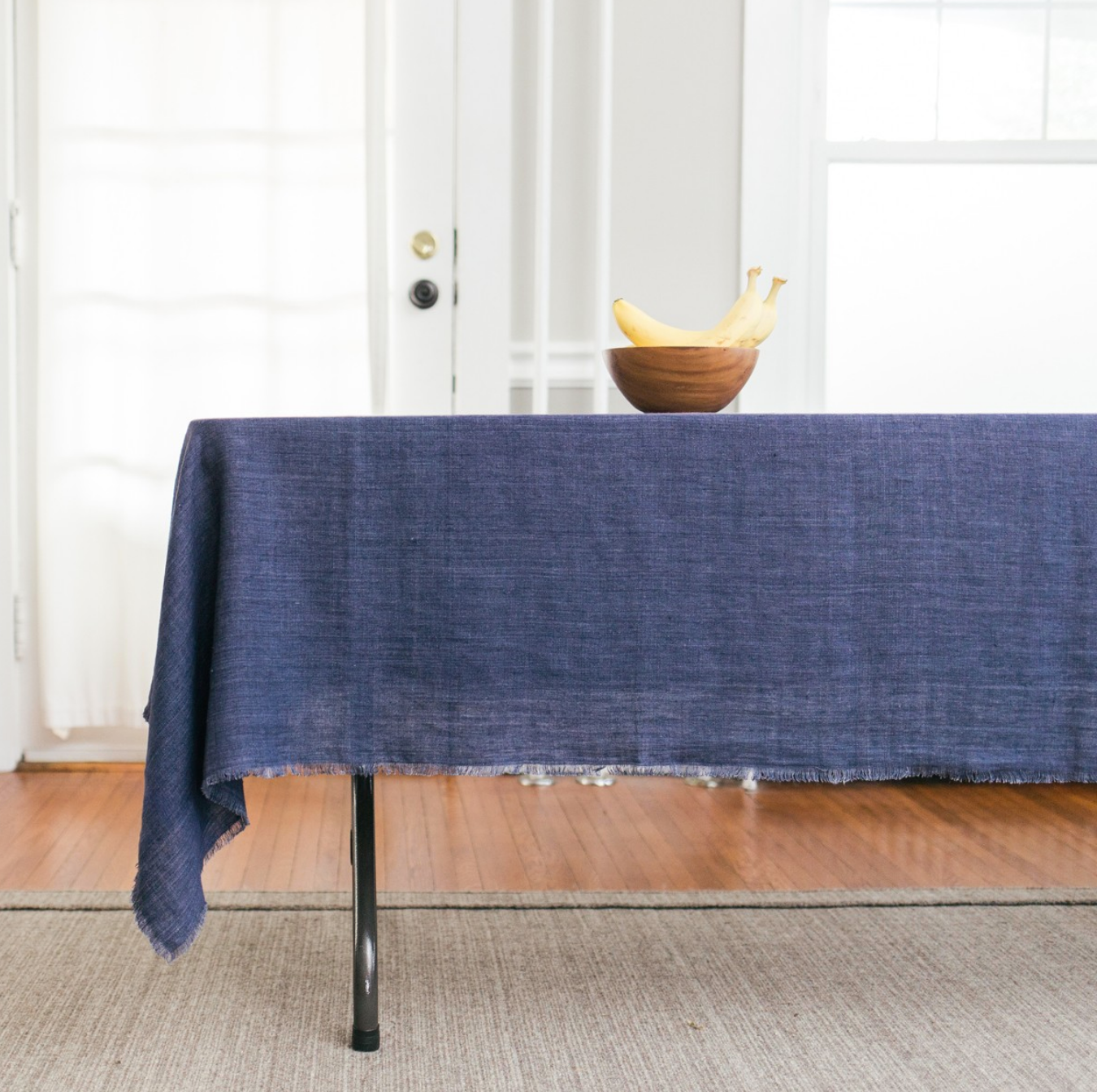Stone Washed Linen Tablecloth 84 x 60 (Rose, Grey, Blush, Navy)  Eco-Friendly, Fair Trade