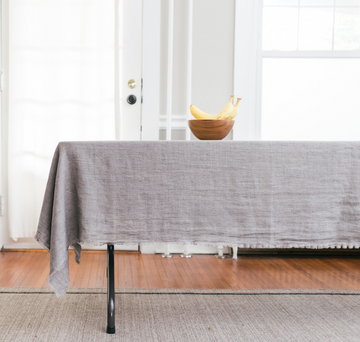 Stone Washed Linen Tablecloth 84 x 60 (Rose, Grey, Blush, Navy)  Eco-Friendly, Fair Trade