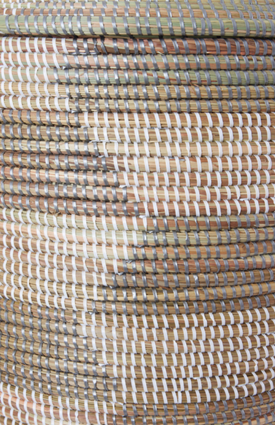 Handwoven Medium Silver & White Hamper Storage Basket, Fair Trade