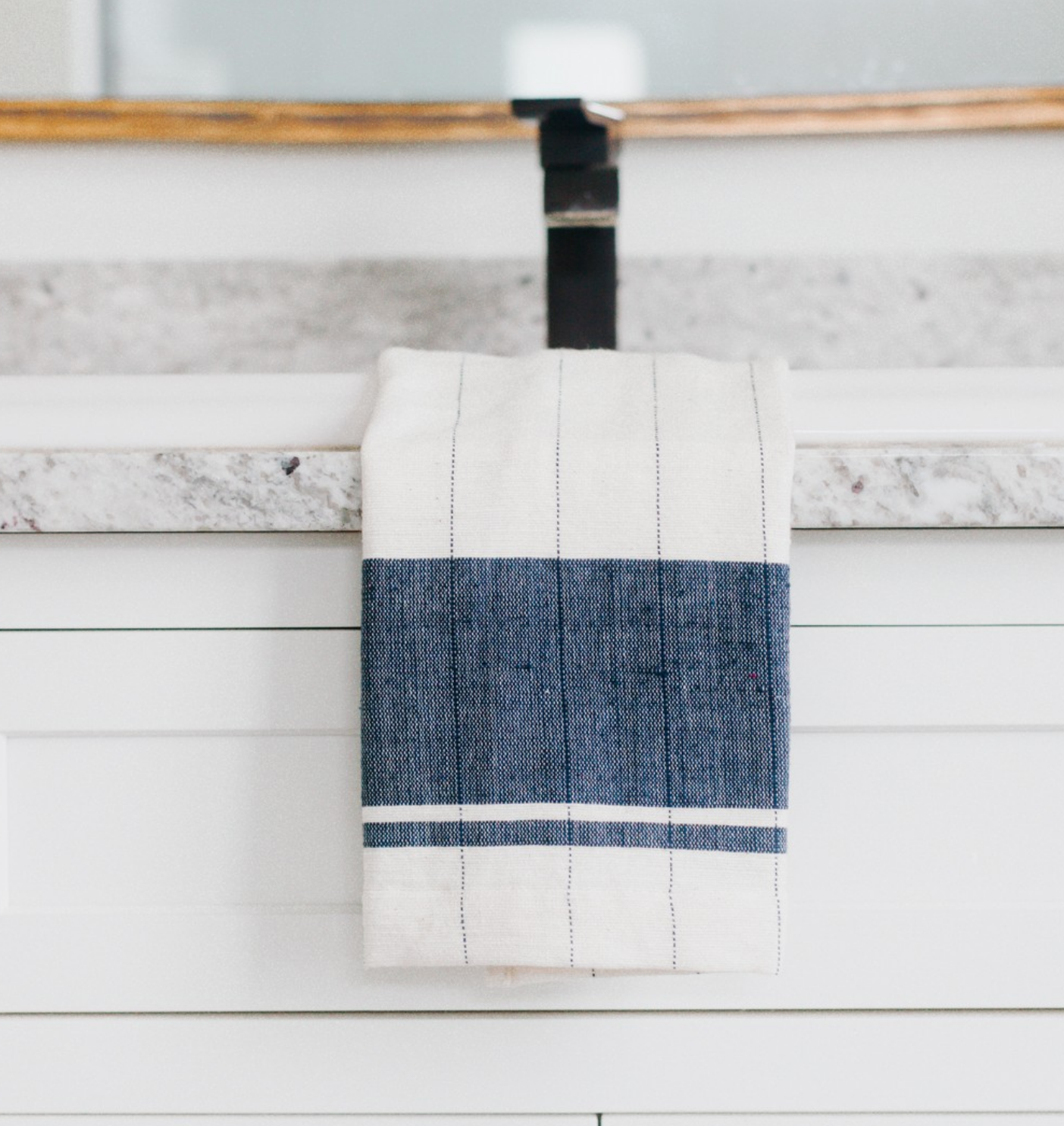 2 Hand Woven Tea Towels (Beige, Navy, Grey)- Eco-Friendly, Fair Trade