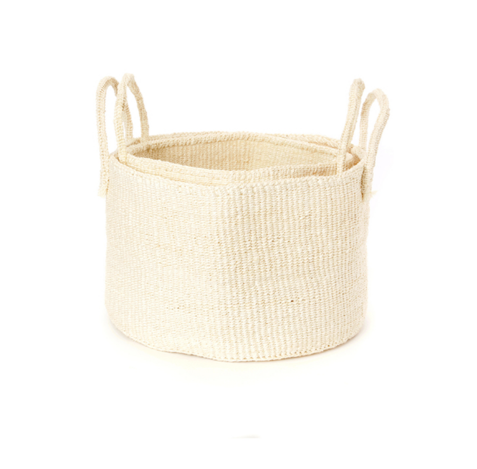 Handwoven Natural Sisal Floor Baskets, small or large, Kenya, Fair Trade