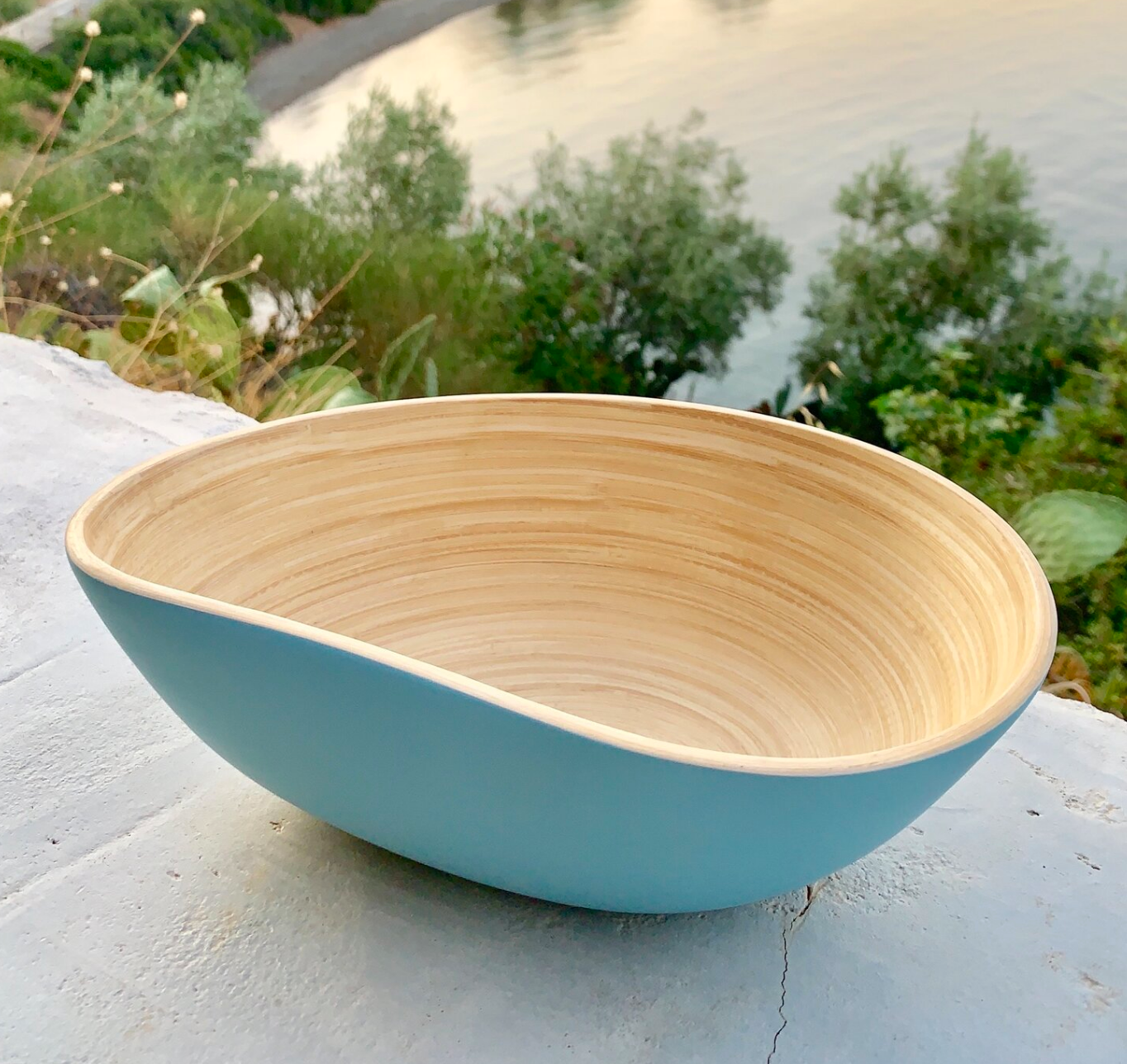Wave Bamboo Serving Bowl- Small  or Large & Lots of Colors - Fair Trade and Sustainable