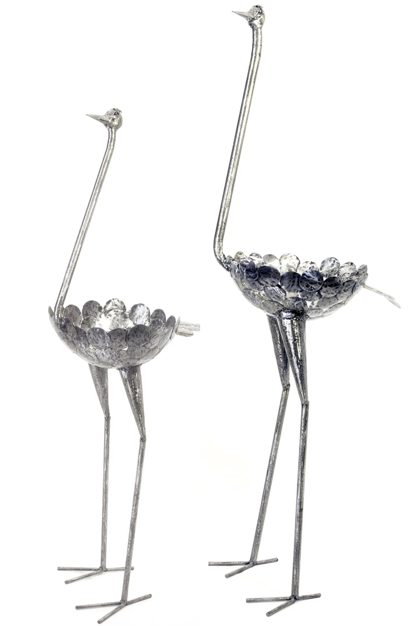 Ostrich garden planter & flower holder. Recycled metal, Fair Trade from Kenya