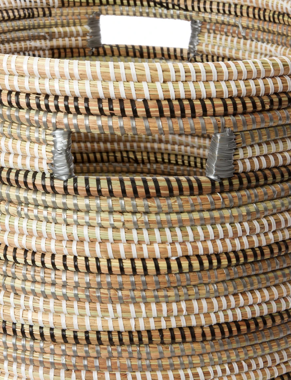 Striped Hamper Laundry Storage Basket- Fair Trade-Eco-Friendly- Handmade