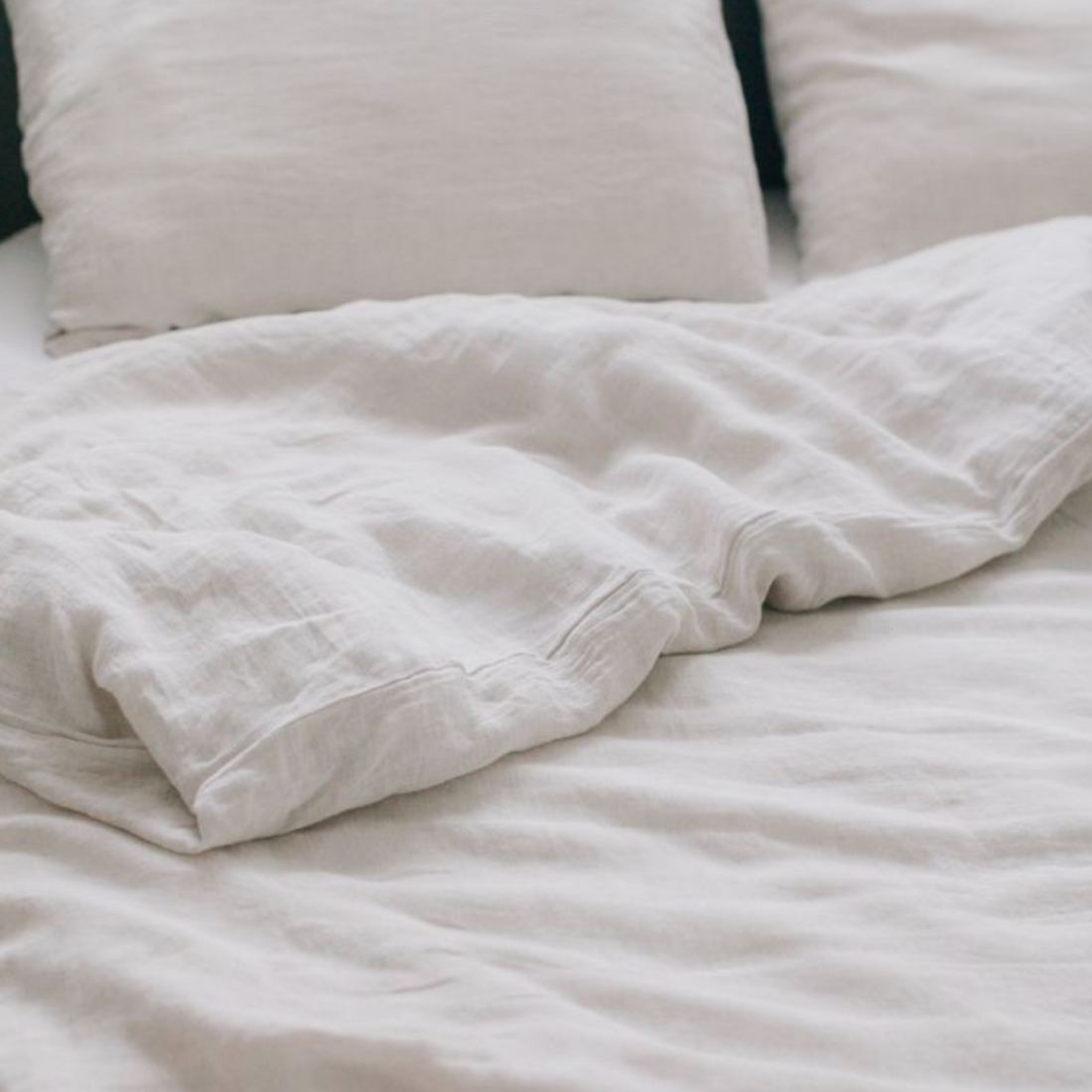 Hand Woven Linen Queen Duvet Cover Set with Pillow Covers- Eco-Friendly, Fair Trade