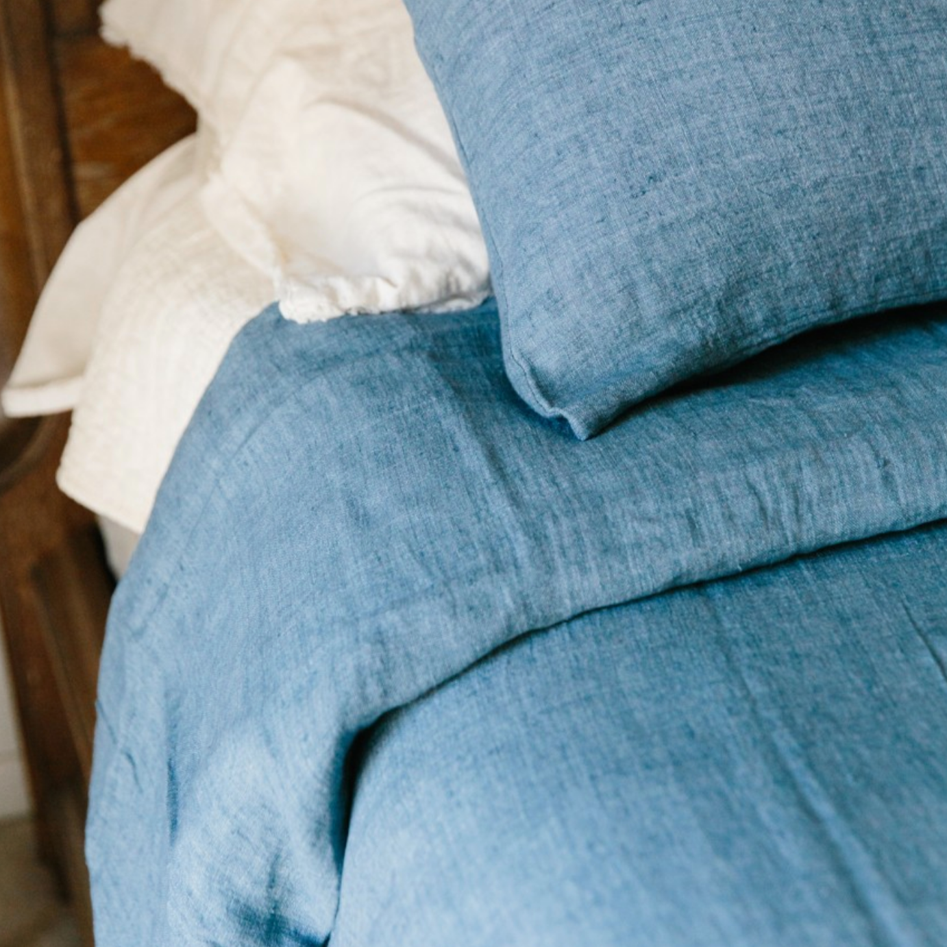 Hand Woven Linen Queen Duvet Cover Set with Pillow Covers, Eco-Friendly, Fair Trade