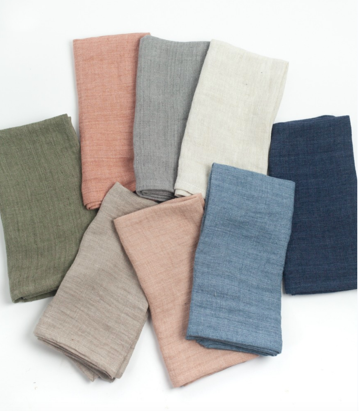 Set of 4 Hand Woven, Stone Washed Hemmed Dinner Napkins- Eco-Friendly, Fair Trade