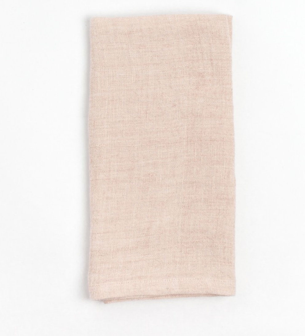 Set of 4 Hand Woven, Stone Washed Hemmed Dinner Napkins- Eco-Friendly, Fair Trade