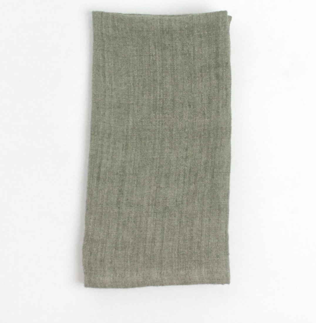 Set of 4 Hand Woven, Stone Washed Hemmed Dinner Napkins- Eco-Friendly, Fair Trade