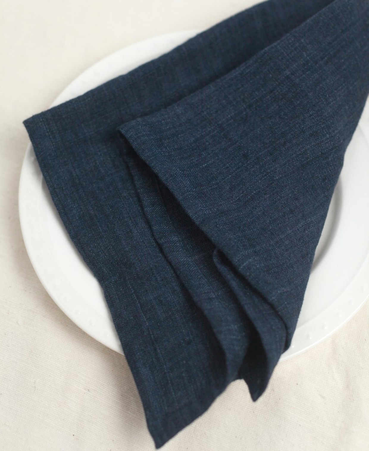Set of 4 Hand Woven, Stone Washed Hemmed Dinner Napkins- Eco-Friendly, Fair Trade