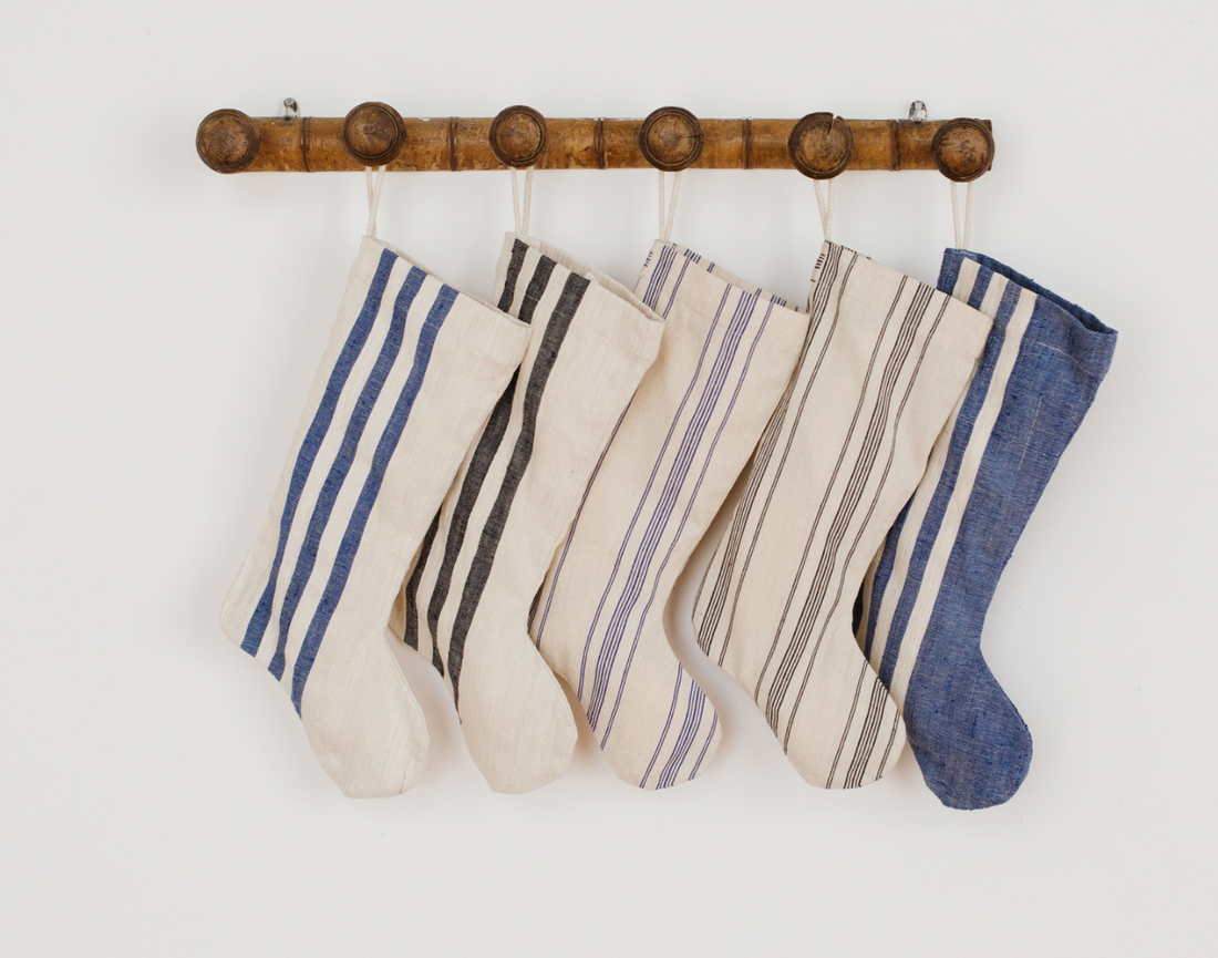 Handwoven Striped Holiday Stockings, Fair Trade, Bangladesh