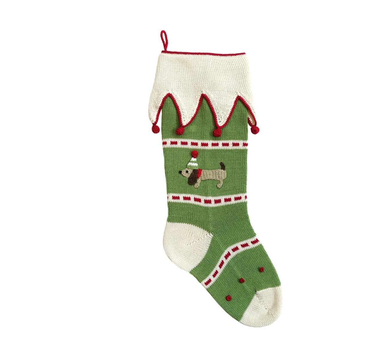 Hand Knit Dachshund dog Christmas Stocking, Fair Trade, Armenia