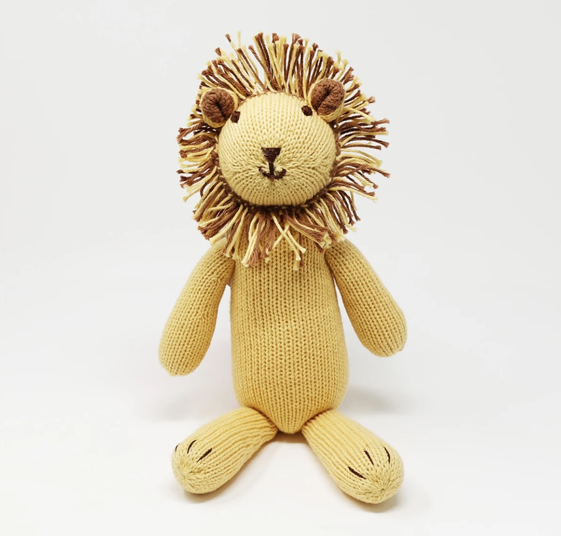Hand Knit Leon The Lion Stuffed Animal  - Support Fair Trade for Artisans