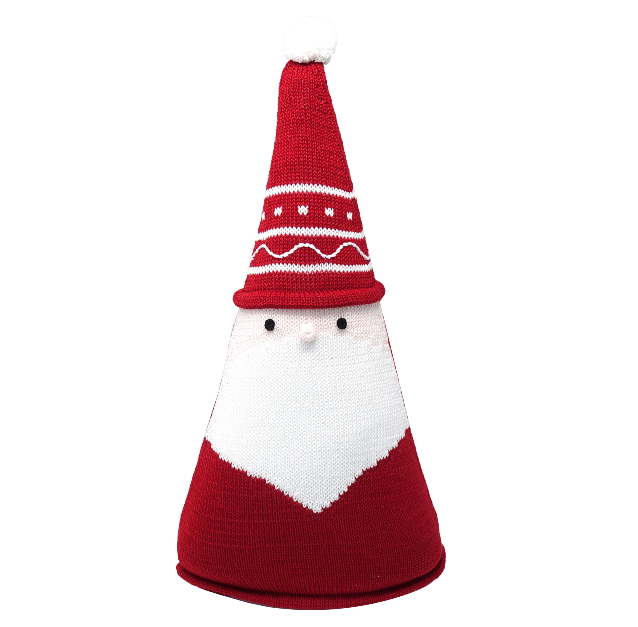 Hand Knit Red Santa Christmas Pillow, Fair Trade- Armenia