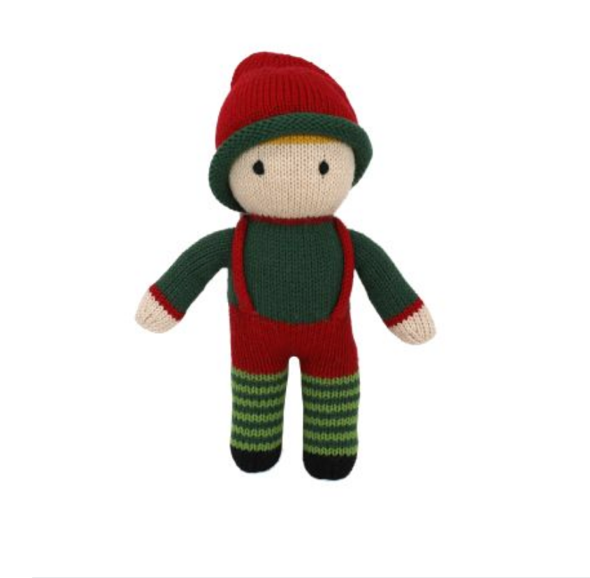 HandKnit Christmas Elf Doll-Boy, Fair Trade, Peru