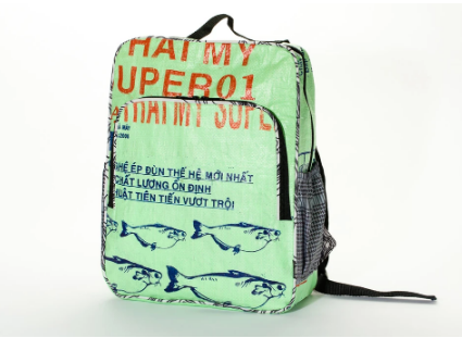 Square Upcycled Backpack, Eco-Friendly, Sustainable